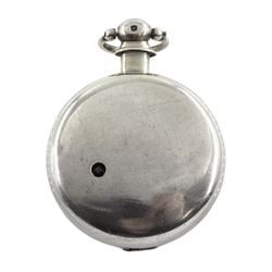 Victorian silver pair cased pocket watch by William Smith, Huddersfield, No. 533, round pillars, pierced and engraved balance cock decorated with a mask, cream enamel dial with Roman numerals, case by Vale & Rotherham, Birmingham 1835