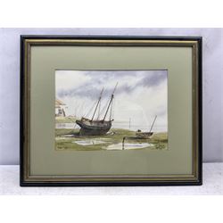 Ian Hudson (20th century): 'Ebb Tide', watercolour signed and titled 24cm x 34cm
