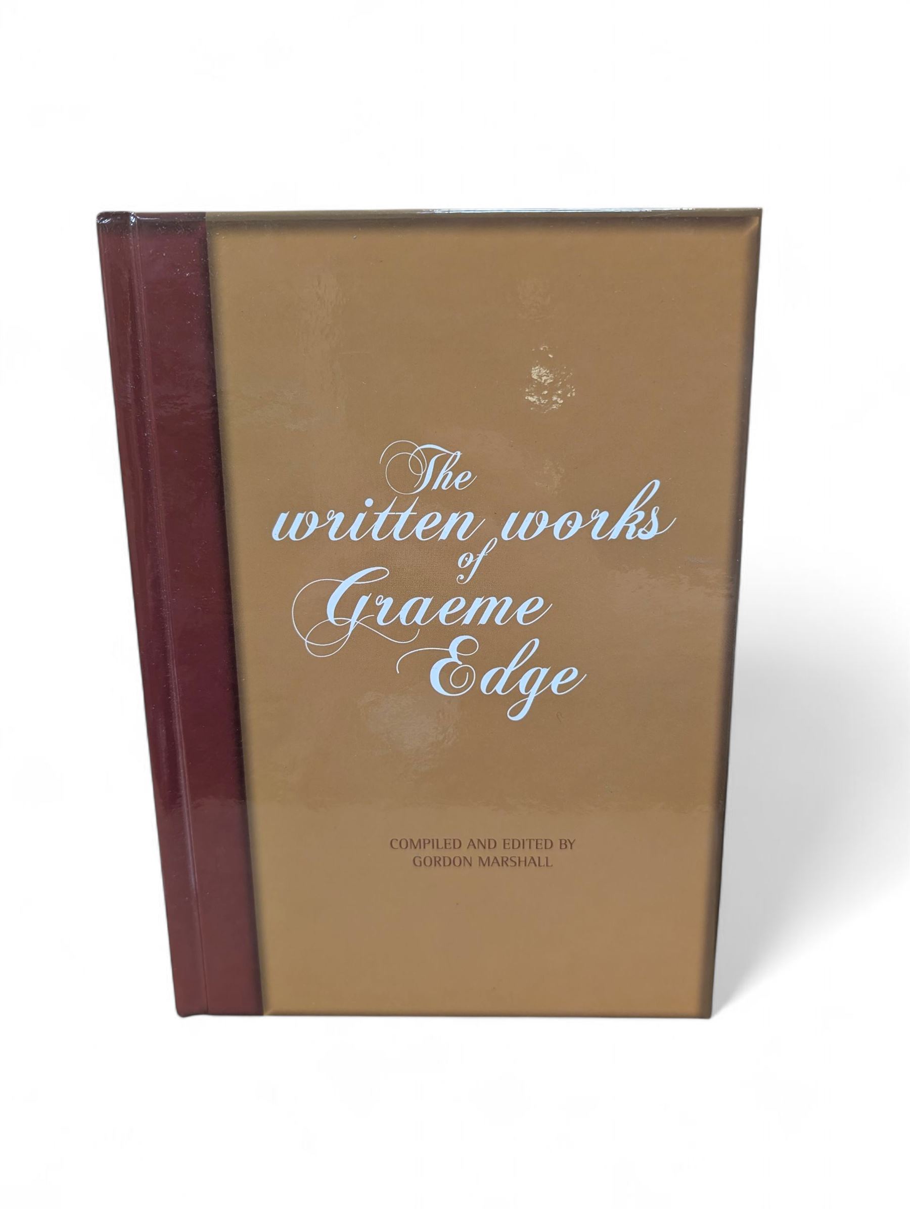 Signed hardback copy of The Written Works of Graeme Edge, drummer with The Moody Blues