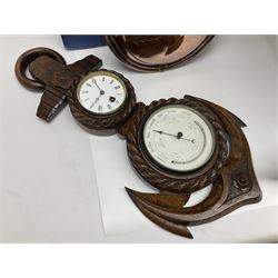 Silver Cross style dolls pram, copper warming pan with turned wooden handle, family Bible, Whitby Ordnance Survey maps etc, and a wooden barometer in the form of an anchor