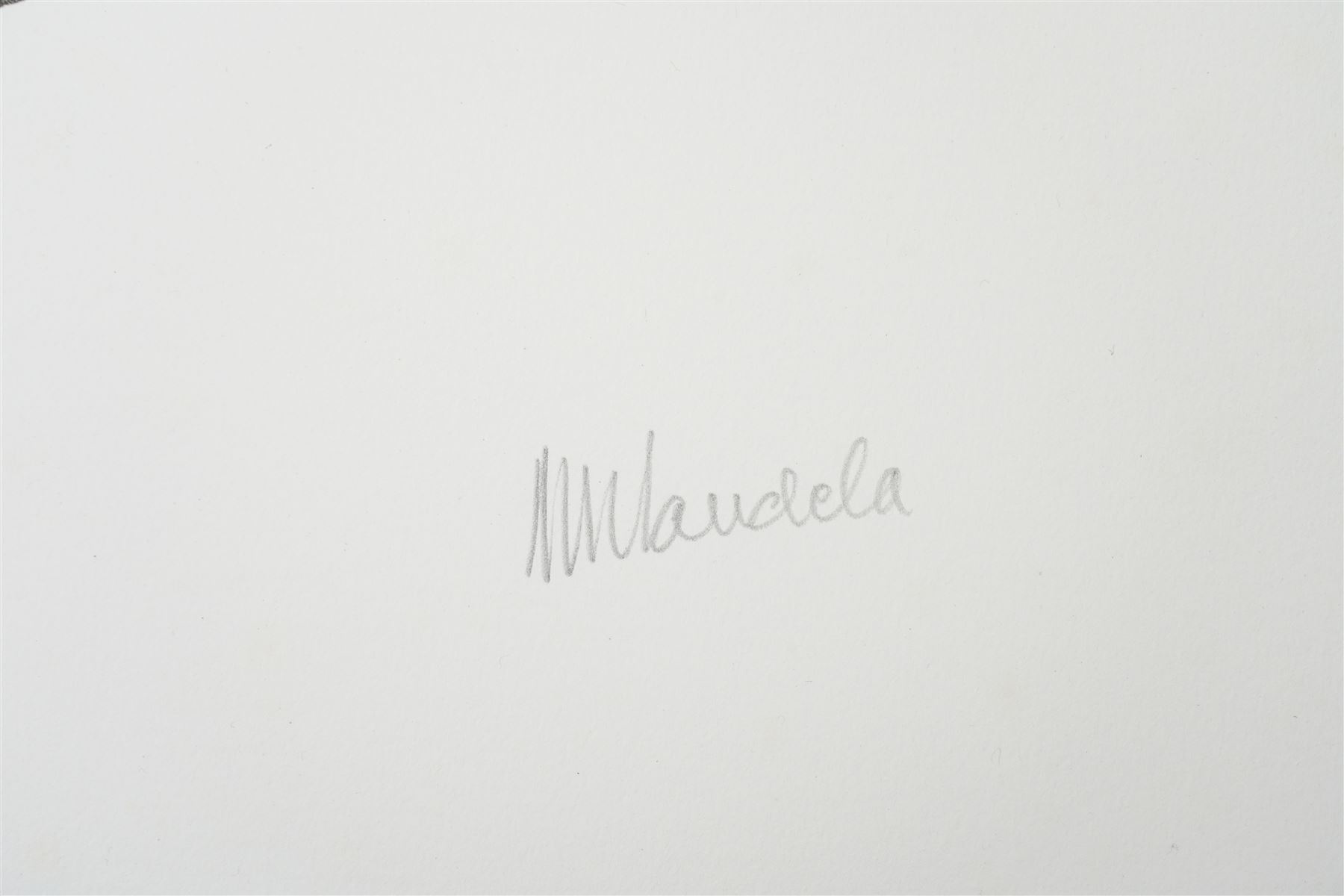 Nelson Rolihlahla Mandela (South African 1918-2013): 'My Robben Island' - ' 'The Church' 'The Lighthouse' 'The Cell' 'The Window' 'The Harbour' 'Motivation', set of six lithographs in colours signed and numbered EP 5/10 edition 500 in pencil with blindstamp, pub. by the Belgravia Gallery, 2002,  66cm x 50cm, together with original box (6) (unframed)