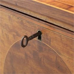 George III Sheraton design serpentine inlaid mahogany and satinwood sideboard