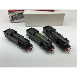 Hornby Dublo - three re-painted Class N2 0-6-2 Tank locomotives comprising LNER black No.2690; LMS black No.6917; and GWR green No.6699; all in modern boxes (3)
