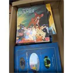 Collection of Disney animation and drawing books, including Art of Animation, The Fairest One of All, The Villains Collection, Once Upon a Dream, etc in three boxes