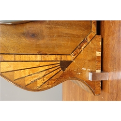  Art Deco walnut mantle clock, triple train Westminster chime movement, W34cm  