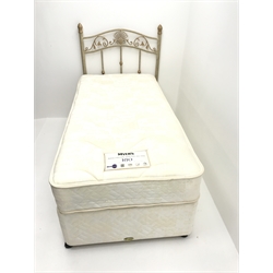  Myer's single divan bed, two storage drawers, headboard and Myer's Rio mattress, W90cm, H123cm, L199cm  