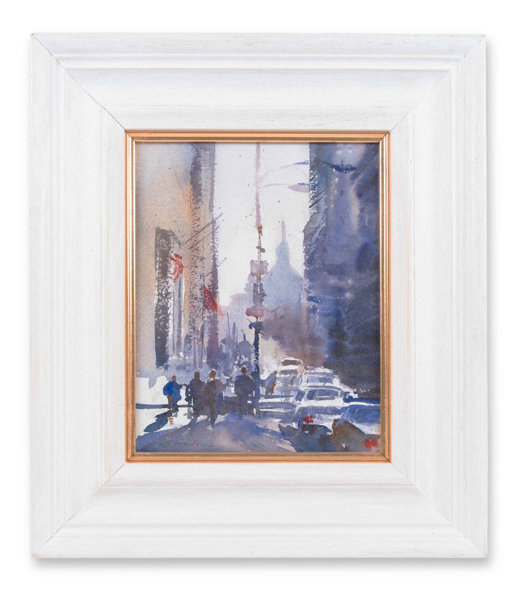 Colin Swinton (British Contemporary): 'City Silhouettes', watercolour signed, titled verso 24cm x 19cm