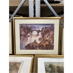 Collection of 20th Century watercolours, to include Jeremy Taylor (British 1957-): 'Sutcliffe's View - Whitby' and John Smith Atherton (British 1877-1943): Village Scene, variously signed, titled, dated and with original labels max 33.5cm x 43cm (8)