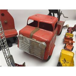 Tri-ang tin-plate breakdown lorry and mobile crane; Steiff plush covered polar bear; and quantity of unboxed and playworn die-cast models by Dinky, Corgi, Spot-On etc