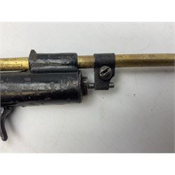 Pope Bros USA pump action cylinder air pistol, c1890, 32cm