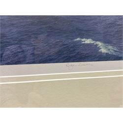 Roger Davies (British 1945-): Racing Yachts - 'Lulworth Westward and Shamrock V', limited edition print signed and numbered 17/850 in pencil 50cm x 75cm