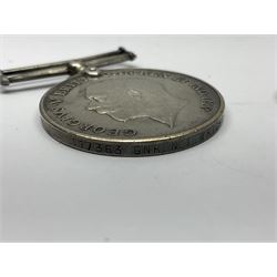 WWI J. Hudson & Co. Birmingham trench whistle dated 1916; WWI British War Medal awarded to 117363 Gnr. N.L. Wright R.A.; Services Rendered badge No.111643; RAF & RFC cap badges etc