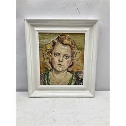 English School (mid 20th century): Portrait of a Woman, oil on board unsigned 30cm x 26cm