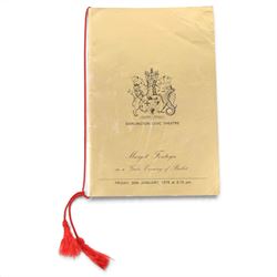 Signed copy of ballerina Dame Margot Fonteyn's autobiography, together with three Darlington Civil Theatre programmes for the event 'Margot Fonteyn in a Gala Evening of Ballet' 