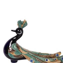 Pair of Goebel Peacock, numbered on base 3894028, signed Selim, H28cm