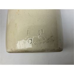 Second World War stoneware jar with airtight lid for ointment - anti-gas and large stoneware twin handled jar and cover, largest example H39cm