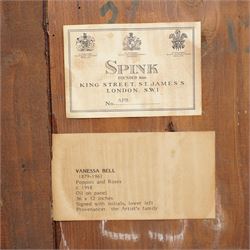 Vanessa Bell (British - Bloomsbury Group 1879-1961): Still Life of 'Poppies and Roses', oil on pine panel signed with initials, titled on gallery labels verso 92cm x 31cm
Provenance: originally from the artist’s family; exh. Anthony d'Offay, Dering Street, London; Spink, King Street, London; Meredith Long & Company, Houston, Texas.