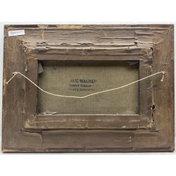 H W Beavan (British Early 20th century): Sailing Boats Moored in Whitby Harbour and Angler on Whitby Shore, pair oils on canvas signed one dated '08, 24cm x 39cm (2)