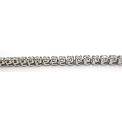  18ct white gold diamond tennis bracelet, hallmarked, diamonds approx 3 carat  