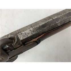 Composed decorative percussion action sporting gun, the 79cm barrel with ramrod under and Indian style studded stock L124cm overall