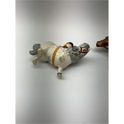 A Beswick equestrian figure modelled as a huntsman on bay horse, with printed mark beneath, together with a Beswick Norman Thelwell figure of a pony and rider, with printed mark beneath  