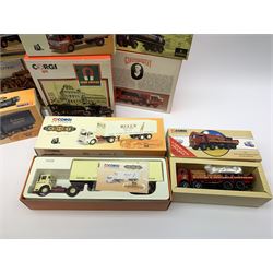 Corgi limited edition models - four Classics Whisky Collection 20801, 21001, 21303 & 26001; four Guinness vehicles 16301, 20902, 21101 & 97950; and five other brewery related D51/1 Greene King, 97317 Scottish & Newcastle, D52/1 Charrington, 97742 John Smiths and 97372 Mackeson; all mint and boxed, most with certificates (13)