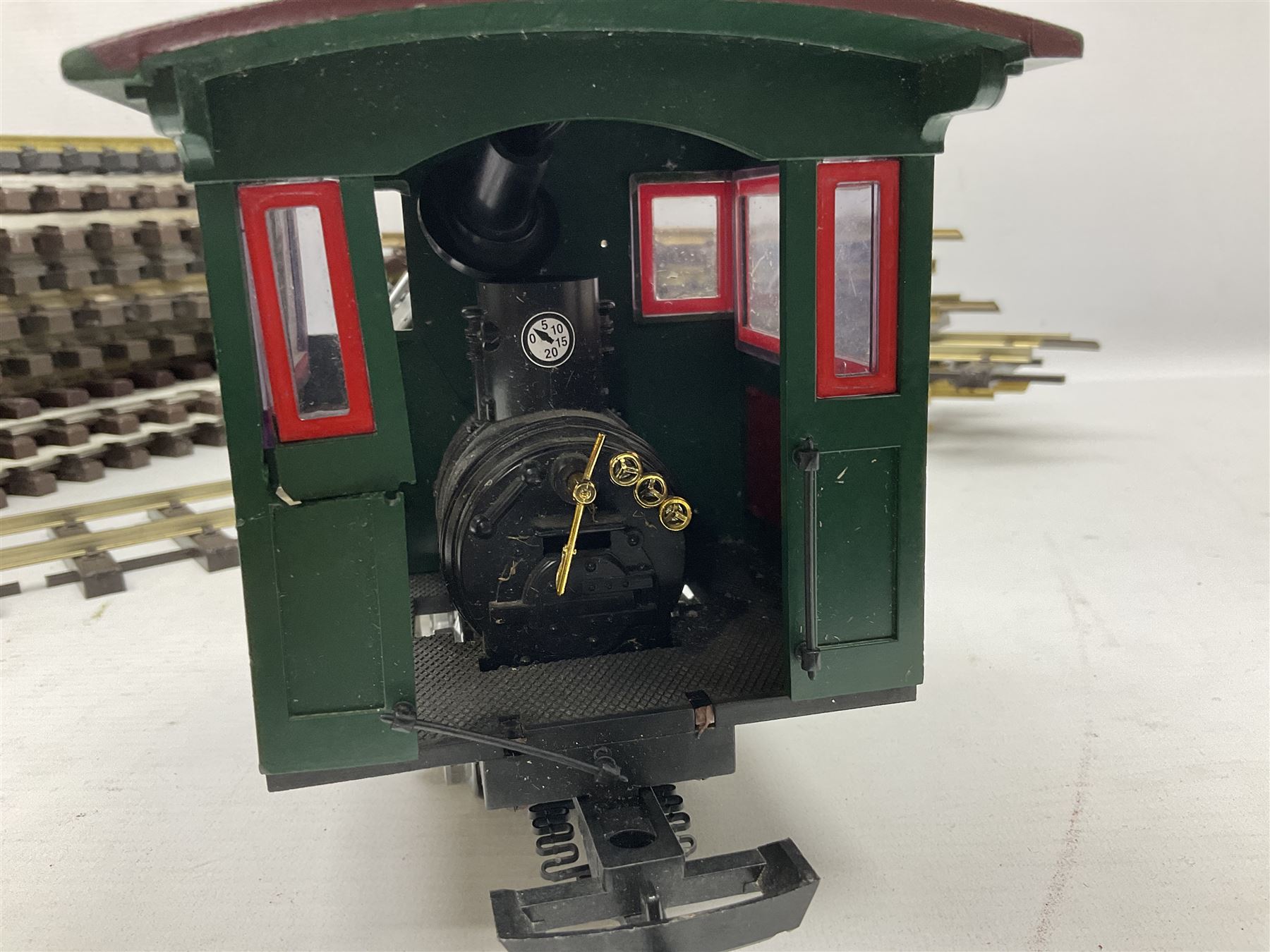 LGB (Lehmann Gross Bahn) G scale, gauge 1 - 22770 Disney Big Thunder Mountain Rail Road 0-4-0T tank locomotive No.1, green and black; and quantity of track