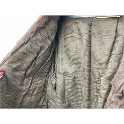 Vintage ladies brown Canadian squirrel short fur coat 