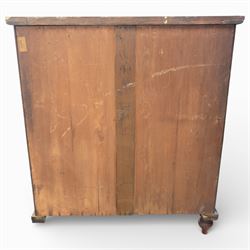 Victorian flame mahogany chest, fitted with two short over four long graduating drawers