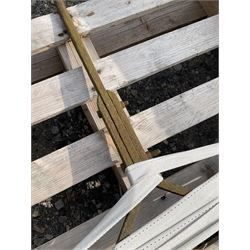 19th century stone garden roller with metal frame and handle - THIS LOT IS TO BE COLLECTED BY APPOINTMENT FROM DUGGLEBY STORAGE, GREAT HILL, EASTFIELD, SCARBOROUGH, YO11 3TX