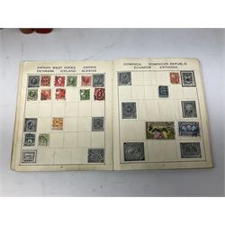 Great British and World stamps, including mostly used GB Queen Elizabeth II, New Zealand, Australia, Belgium, British Guiana, Canada, Chile, Cyprus, Denmark, Finland, Gambia, Germany, India, Liberia etc, stamp colour key, tweezers and various other stamp accessories, housed in various stockbooks, albums and loose, in one box