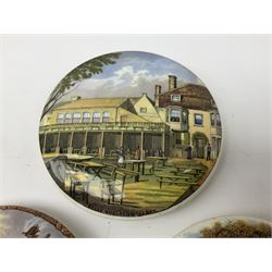 Three prattware pot lids, comprising Good boy, Belle Vue Pegwell Bay and The Farriers 