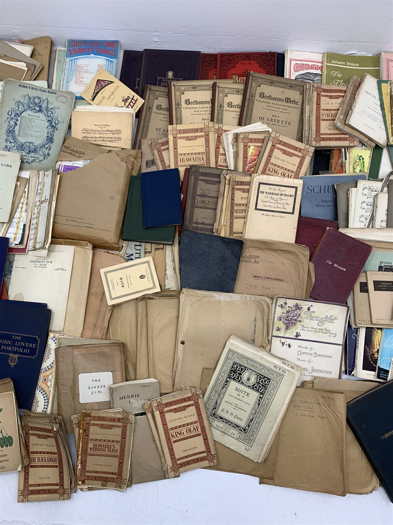 Steinway & Sons - late 19th century figured walnut upright piano, iron framed and overstrung, model no. 56174 circa. 1886, W154cm, H137cm, D70cm, together with a quantity of sheet music