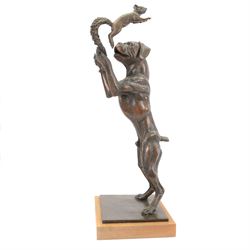 Sally Arnup FRBS, ARCA (1930-2015): Boxer dog with squirrel, bronze, signed and numbered I...