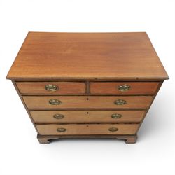 Georgian design mahogany chest, rectangular moulded edge, two short over three long drawers, raised on bracket feet