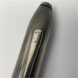 Cross sterling silver fountain pen, having fluted barrel and cap, stamped 