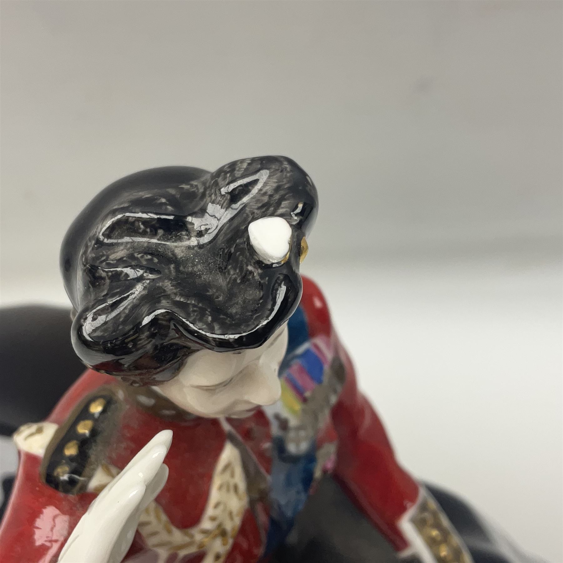 Coalport figure, 'Trooping the Colour', modelled as  Queen Elizabeth II taking the salute at Trooping the Colour, by Timothy Potts, limited edition 124/450