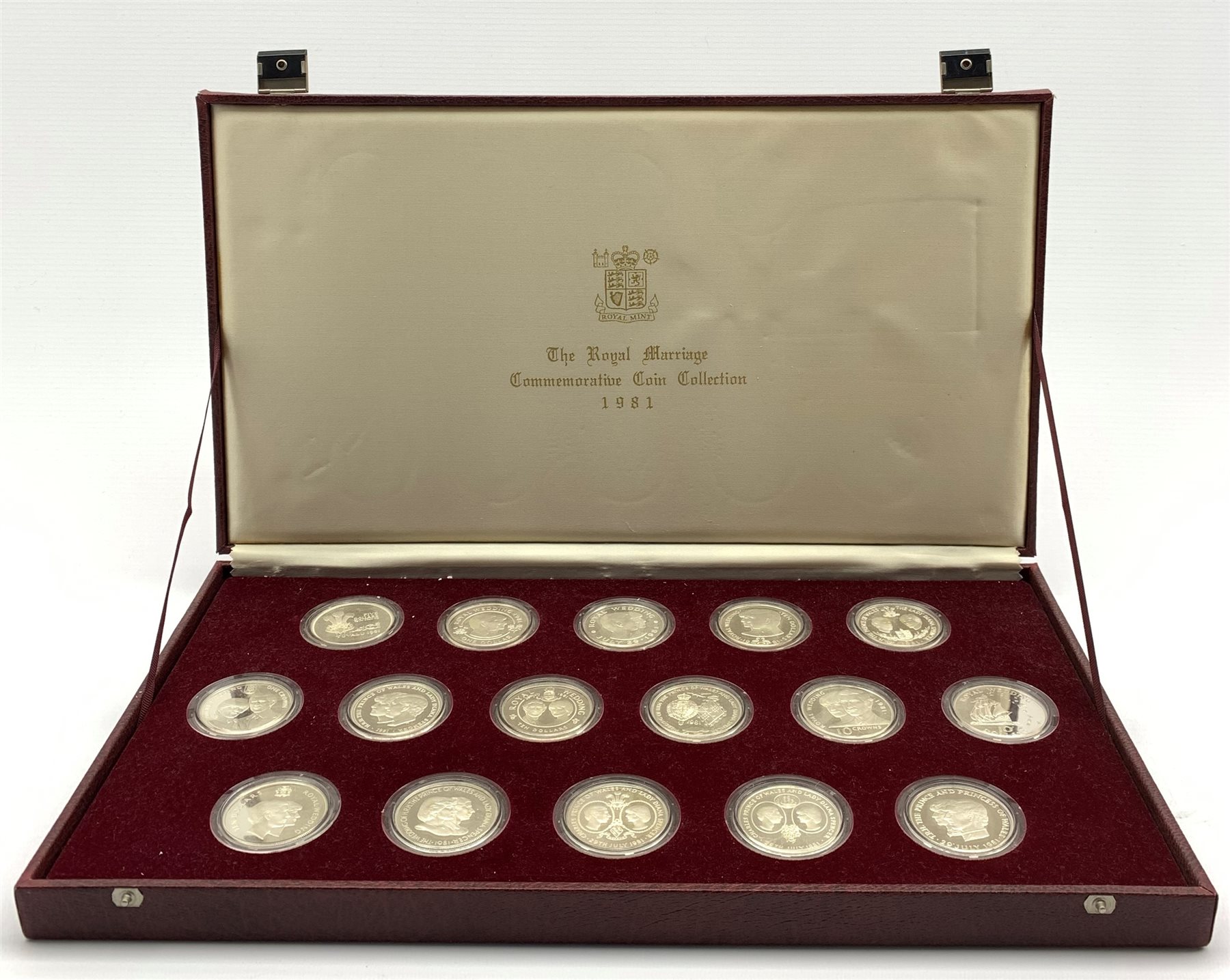 Royal Mint silver coins 'The Royal Marriage Commemorative Coin Collection 1981', comprised of sixteen silver coins, cased