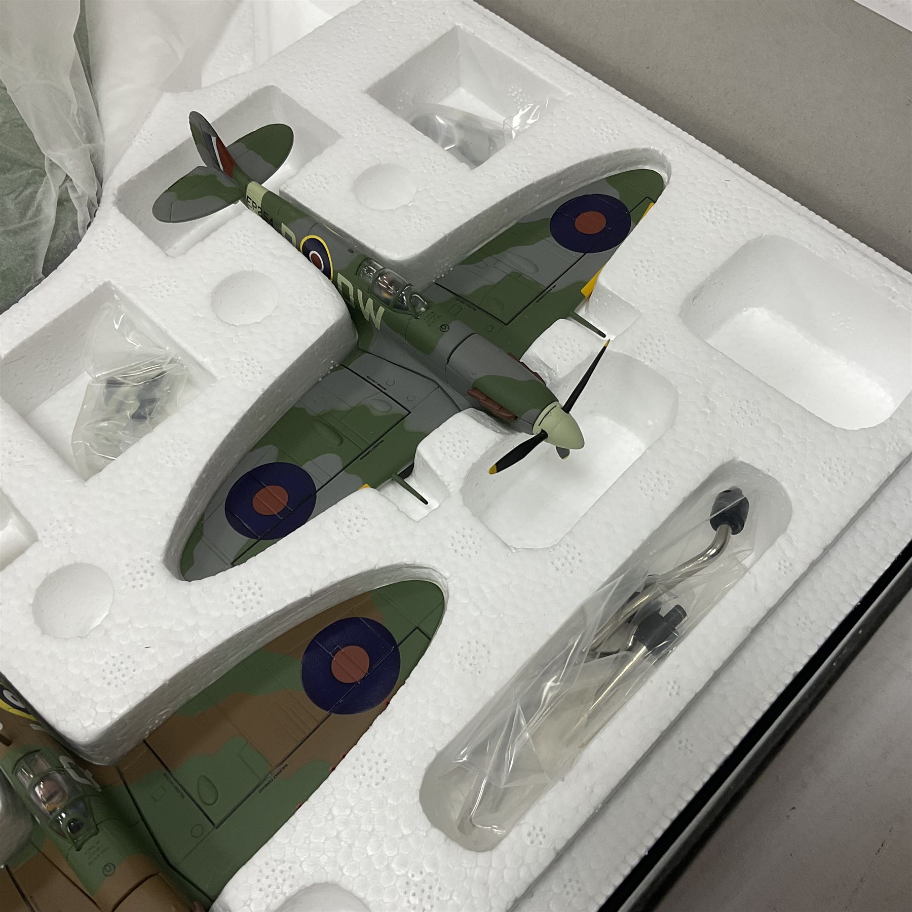Corgi - Limited Edition Aviation Archive AA99189 70 Years of the Spitfire Johnnie Johnson 3 Piece Set - Mk1, MkVB & Mk1X - Plinth Mounted; in original box 