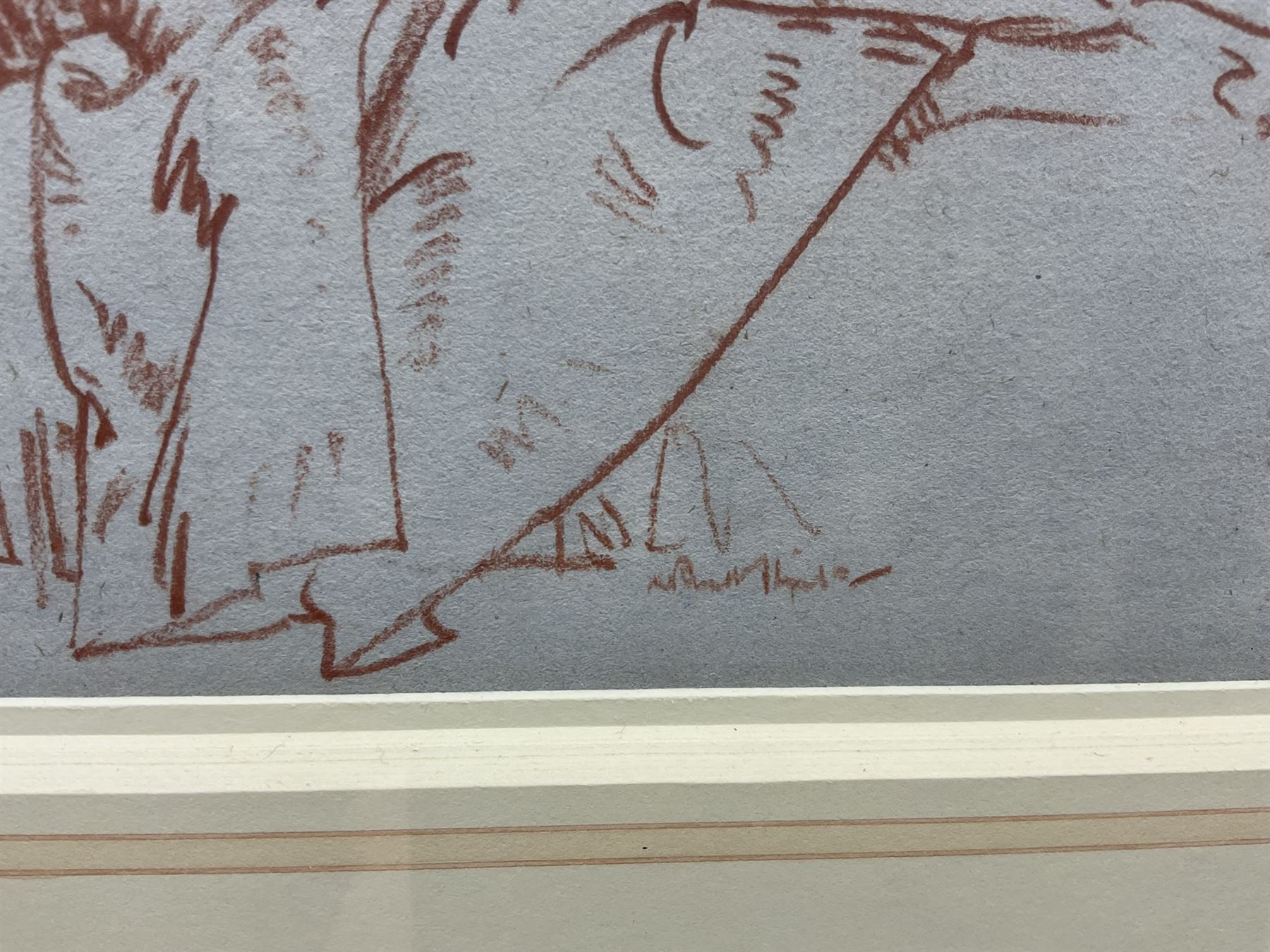 Sir William Russell Flint (Scottish 1880-1969): 'Model Resting', sanguine chalk signed, titled on exhibition label verso 13.5cm x 20cm 
Provenance: private collection; exh. The Fine Art Society, London, November 1900, label verso; with James Alder Fine Art, Hexham, where purchased by the vendor