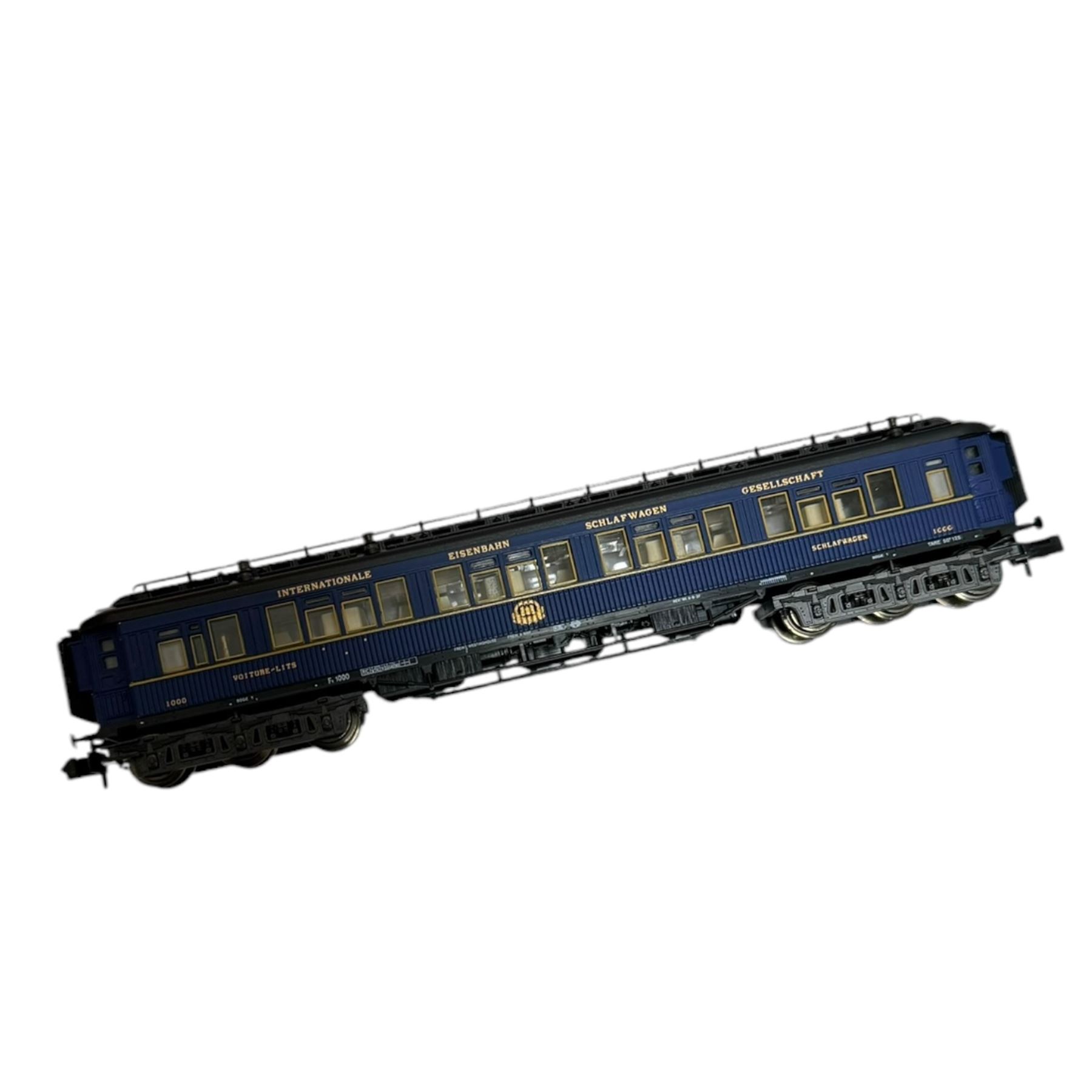 Trix Minitrix 'N' gauge 11406 Orient Express train pack, comprising locomotive and five coaches, boxed