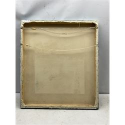 Paula Seller (Northern British Contemporary): Surrealist Sky with Leaves, oil on canvas signed 69cm x 61cm