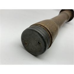 WW1 practice Mills bomb stamped 'A.L. & Co 1917 No.23 Mk.II' H10cm; and reproduction WW2 German stick grenade (2)