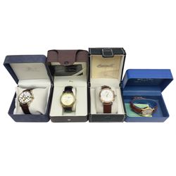 Four automatic wristwatches including Lucien Piccard moonphase, Rotary moonphase, Ingersoll limited edition Ref. IN4502 and one other Rotary 21 jewels movement, all boxed