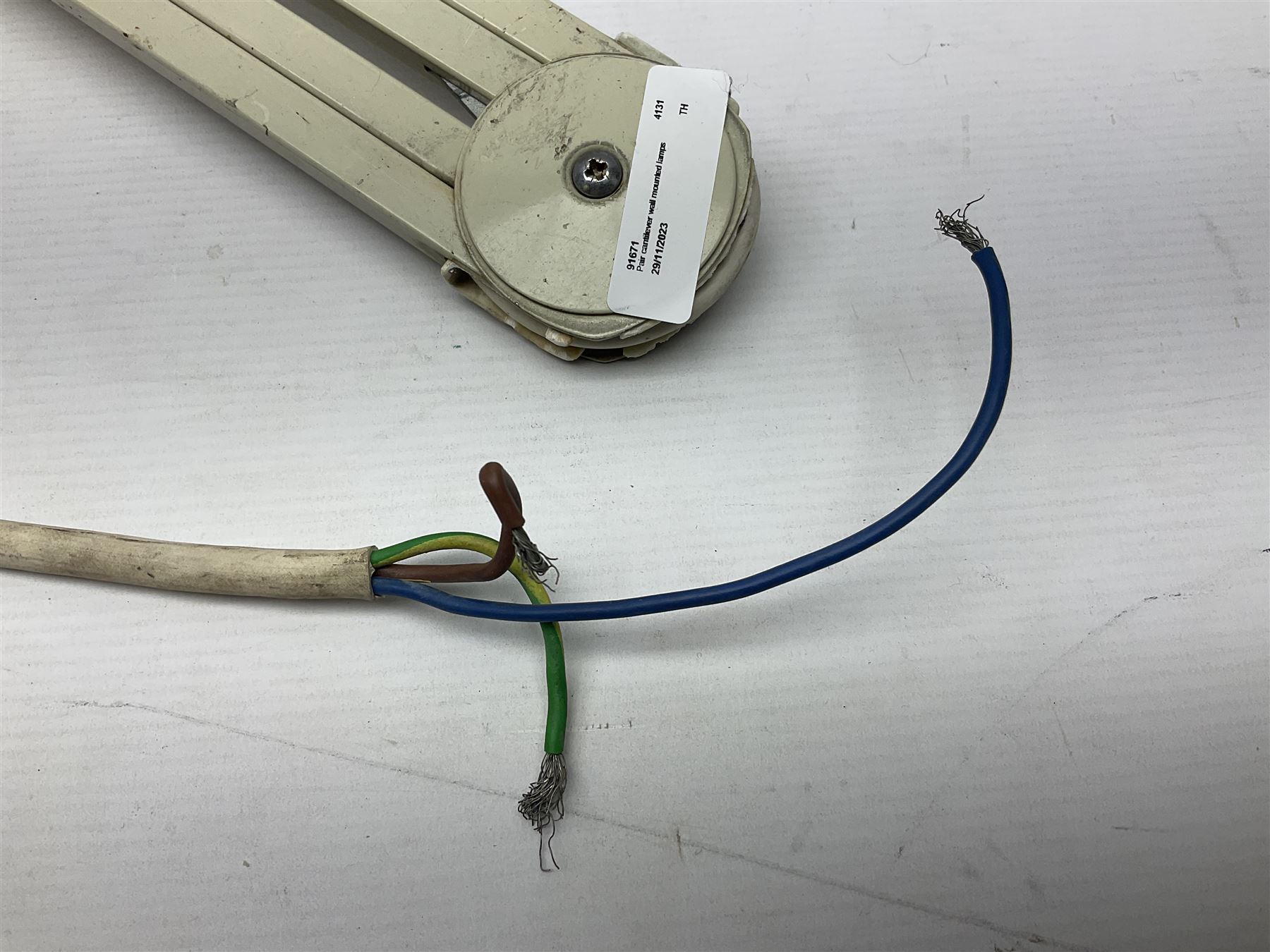 Pair cantilever wall mounted lamps 