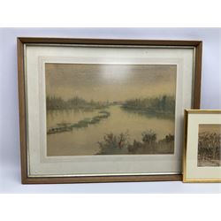 H Parker (British 20th century): Landscape, watercolour signed together with a small landscape of trees max 38cm x 53cm (2)
