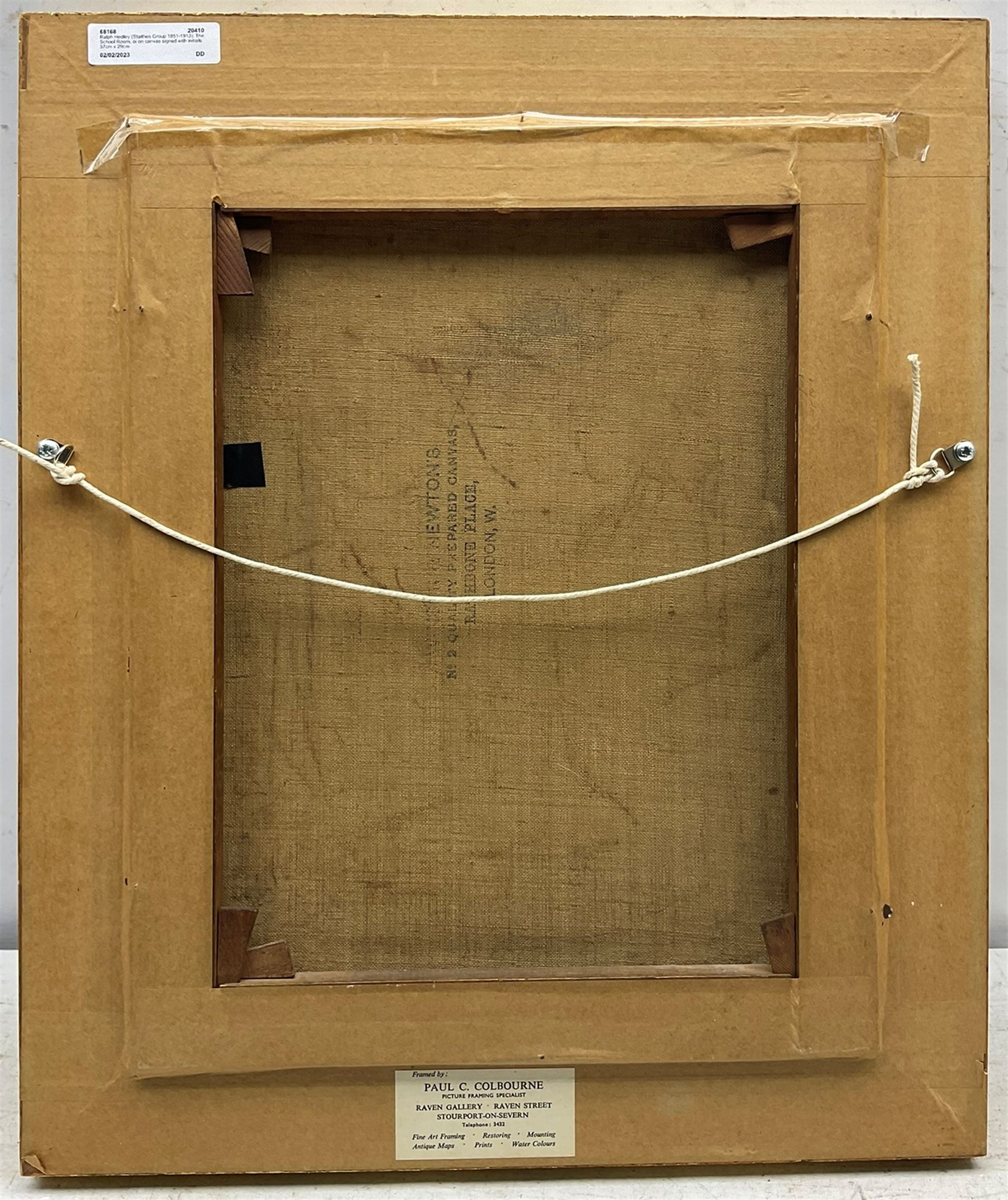 Ralph Hedley (Staithes Group 1851-1913): The School Room, oil on canvas signed with initials 37cm x 29cm