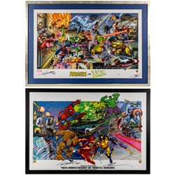 Two large limited edition Marvel lithographic prints by Dynamic Forces, comprising Marvel ...