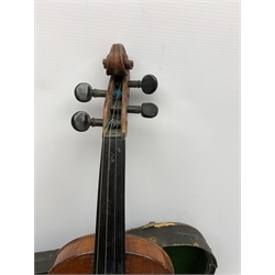 An early 20th century violin, The Maidstone, Murdoch & Co, London, with one piece maple back and spruce top, 60cm long, with bow, and ebonised coffin shaped case. 