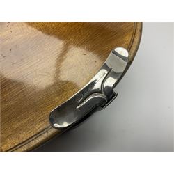 German violin c1900 for re-assembly with 36cm two-piece maple back and ribs and spruce top; L59cm; in ebonised wooden 'coffin' case with two bows